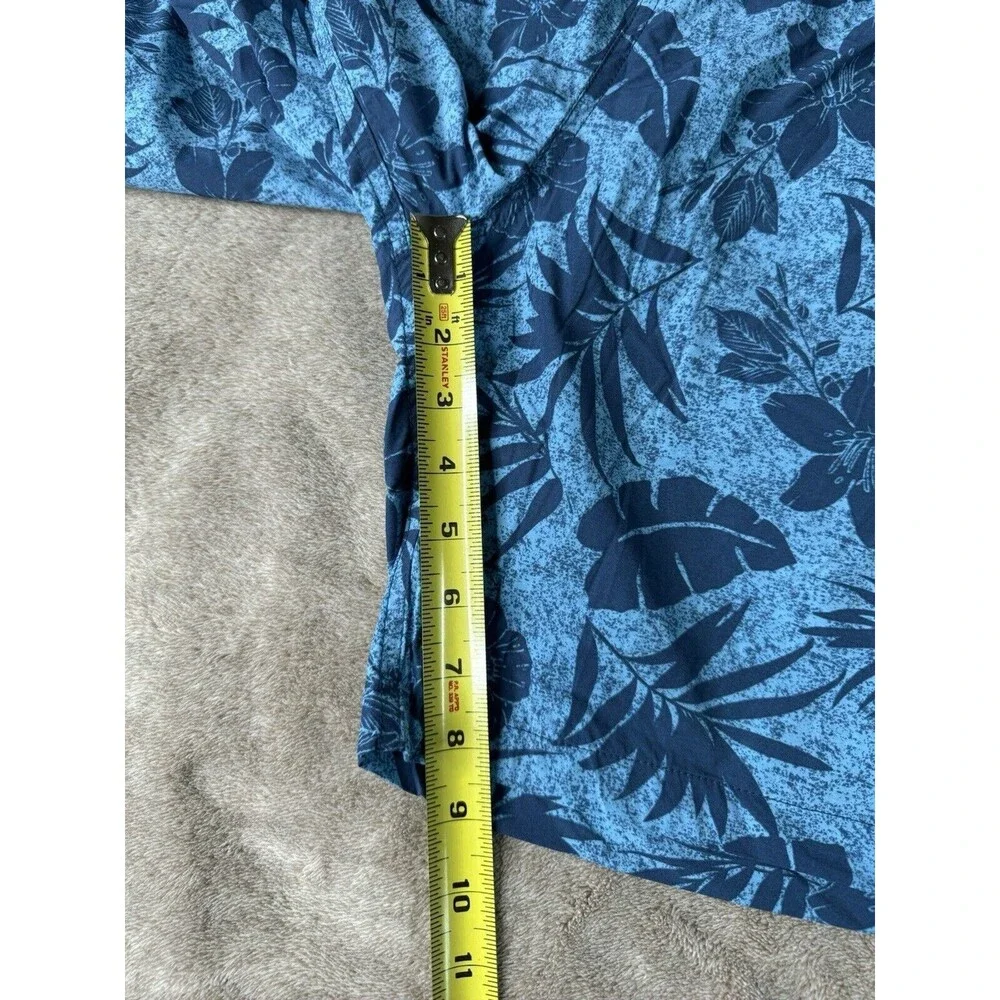 Kirkland Signature Mens XXL Blue Hawaiian Floral Swim Trunks Lined Shorts